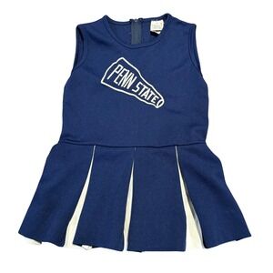 Little King Penn State‎ Cheerleader Costume Dress Girls Size 6 Navy Blue Pleated